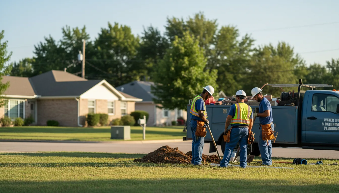 Residential water line and bathroom plumbing service in Drummond, OK